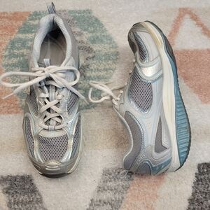 Skechers Shape Ups Walking Shoes Blue Silver  Size 8.5